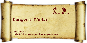 Könyves Márta névjegykártya