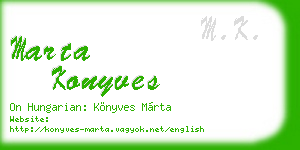 marta konyves business card